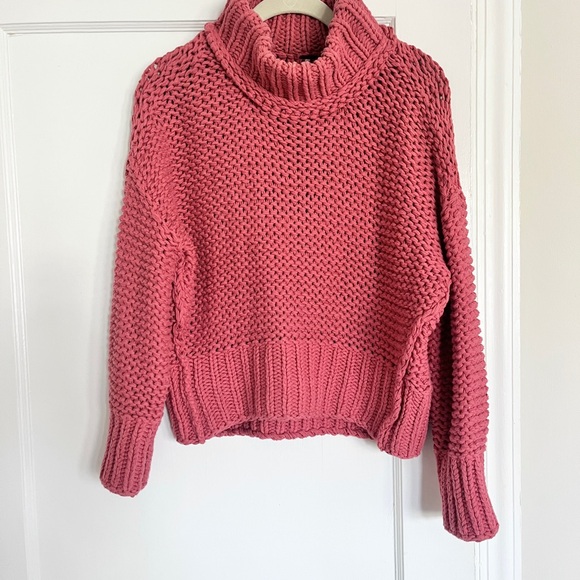 Free People My Only Sunshine Chunky Knit Sweater XS Pink - Picture 2 of 8